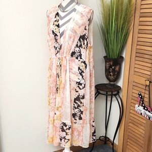 Cato Floral Sleeveless Duster Cardigan